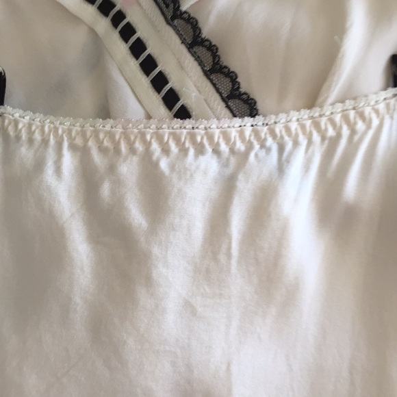 Meibiao Silk Cream Black Embroidered Slip Dress - Picture 10 of 10